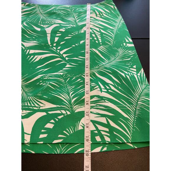 Talbots Pencil Skirt Women 10p Green Tropical Hawaii Cotton Stretch Cruise Beach - Picture 7 of 10